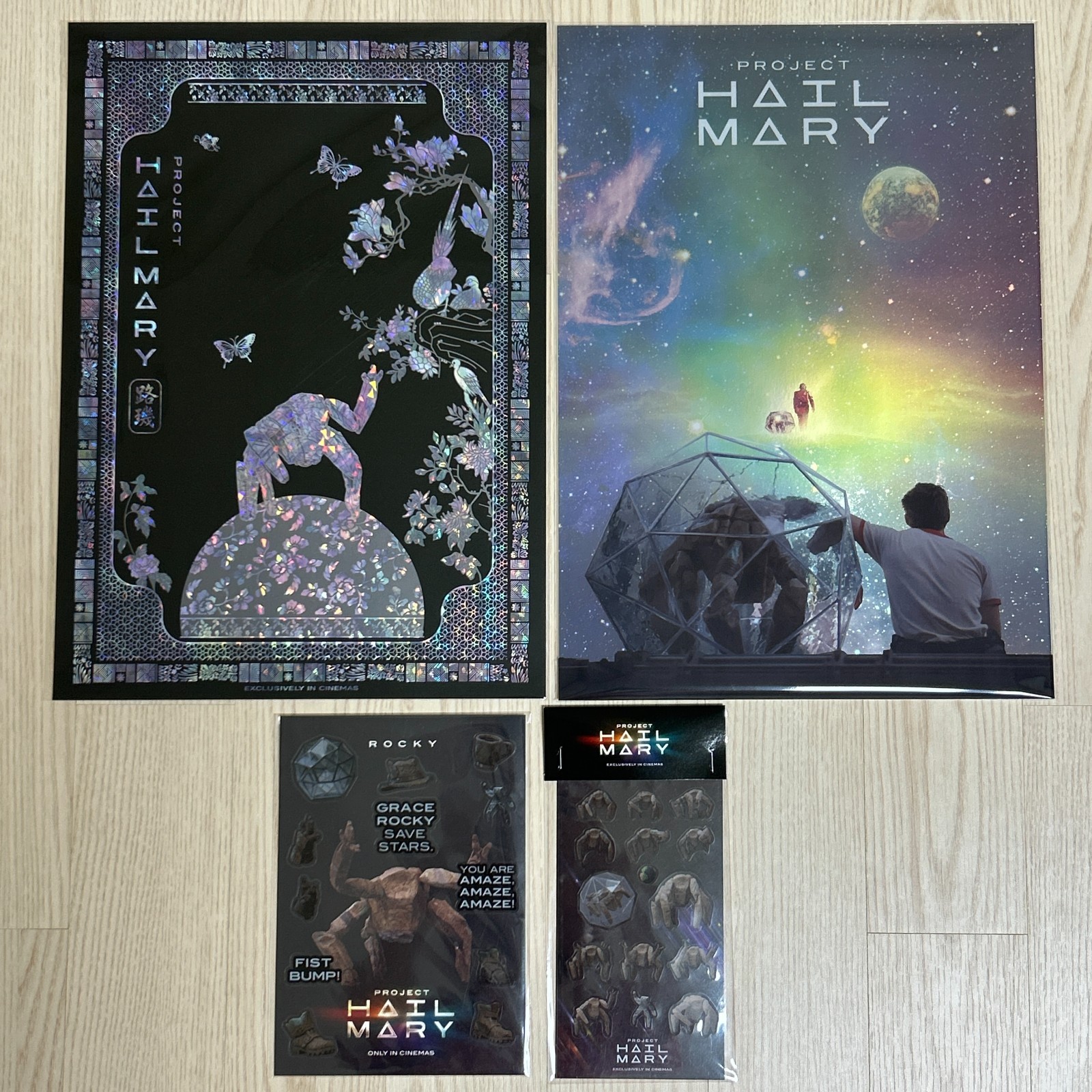 Project Hail Mary Official Rocky Mother of Pearl PET Poster Sticker 4 Set PHM