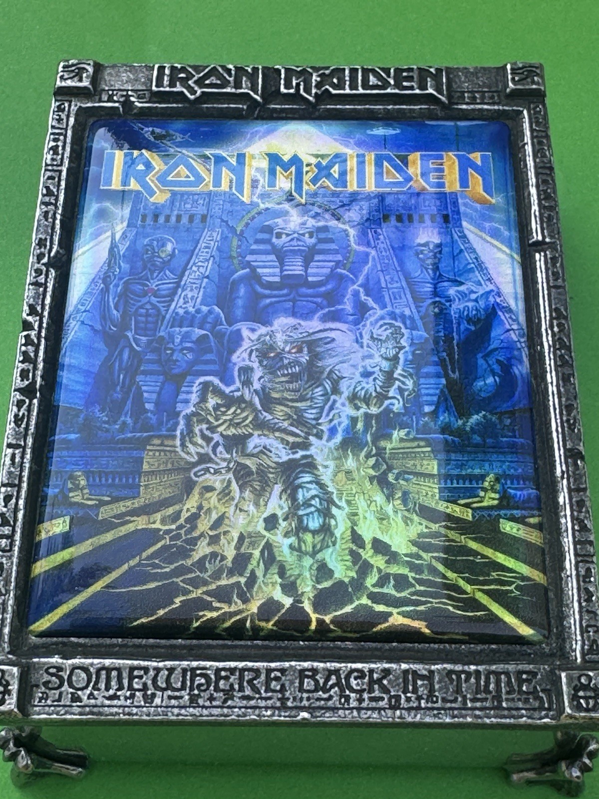 Iron Maiden Very Rare Somewhere Back In Time Pewter Card Holder.