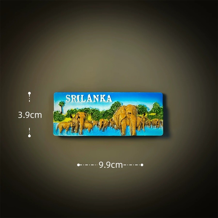 Sri Lanka Elephant Herd Resin Refrigerator magnet travel souvenirs craft
