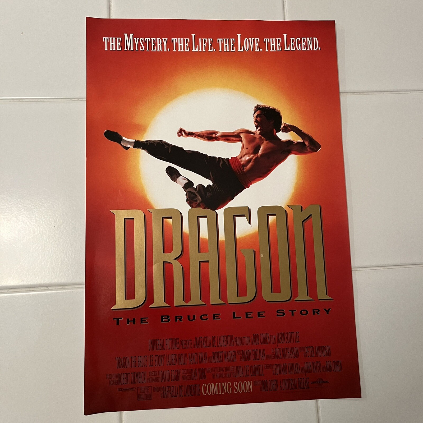 Dragon The Bruce Lee Story Original 1993 Film Movie Poster 16×11 Rare Vintage