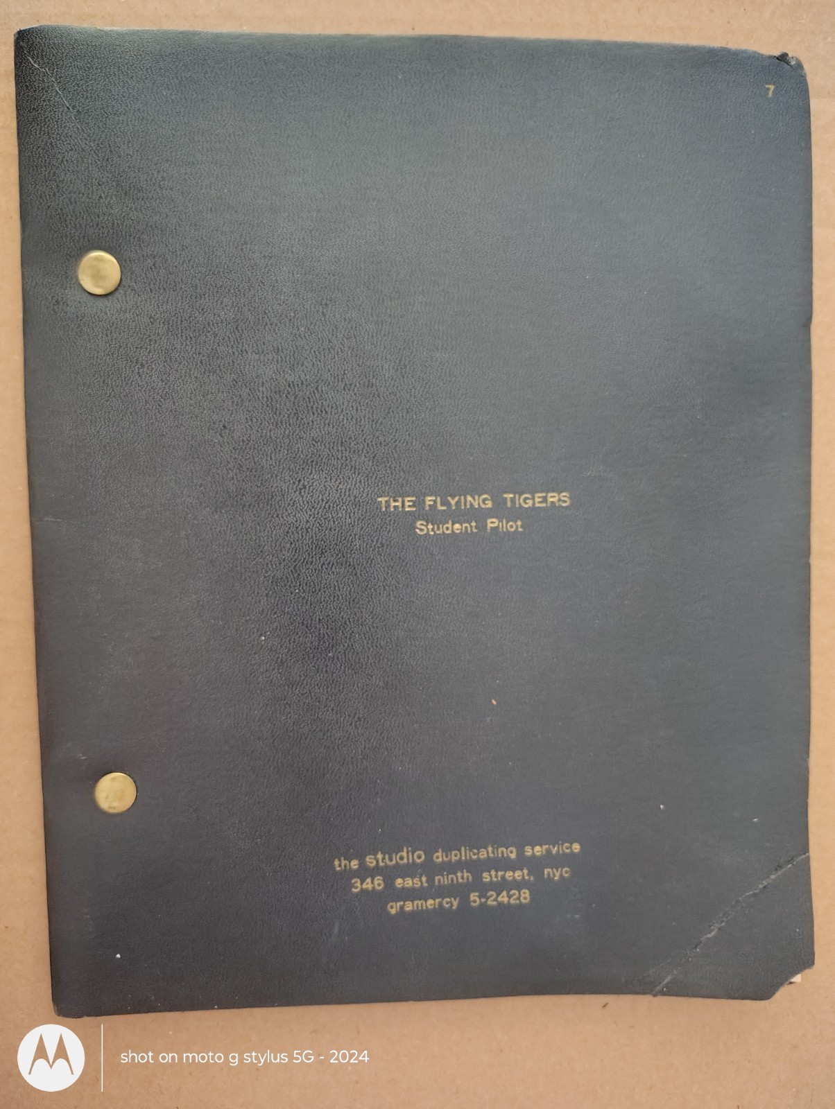 1950s TV script Major Dell Conway Flying Tigers military China CBI