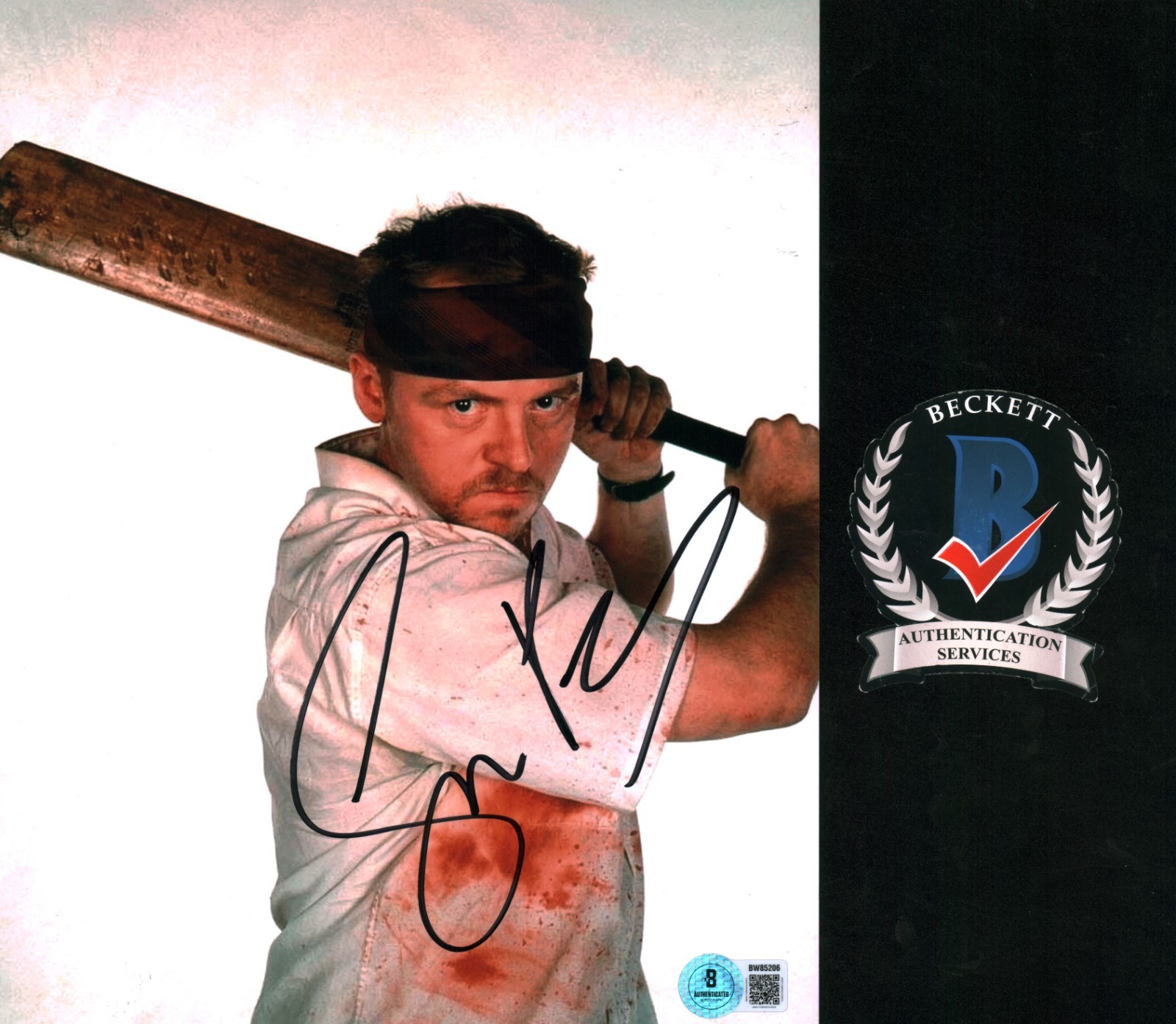Simon Pegg Signed Shaun Of The Dead 8×10 Photo Edgar Wright Movie BAS COA