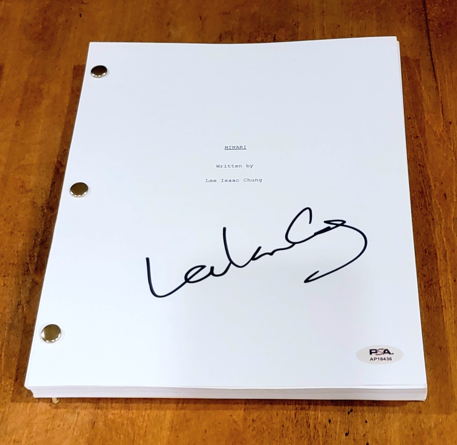Lee Isaac Chung Signed Minari Script Full 98 Pages autograph PSA DNA