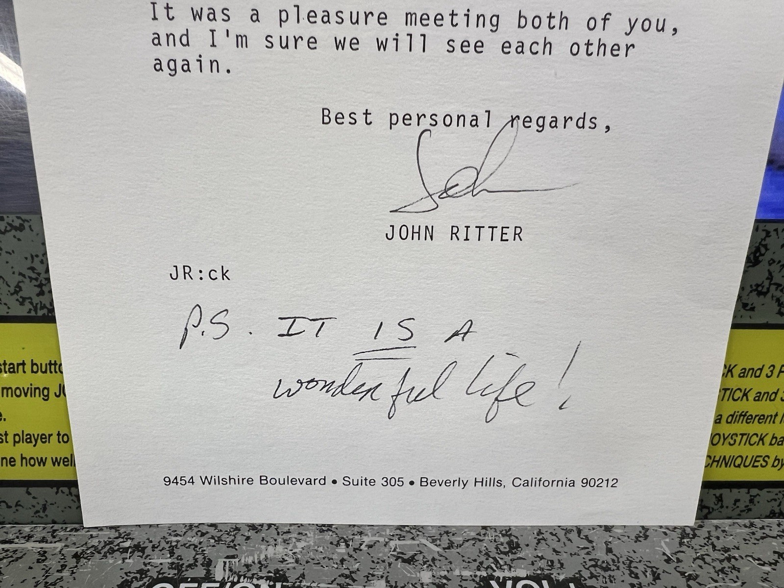 1979 John Ritter Signed Auto Autographed 5.5×8.5 Letter Letterhead Stationery