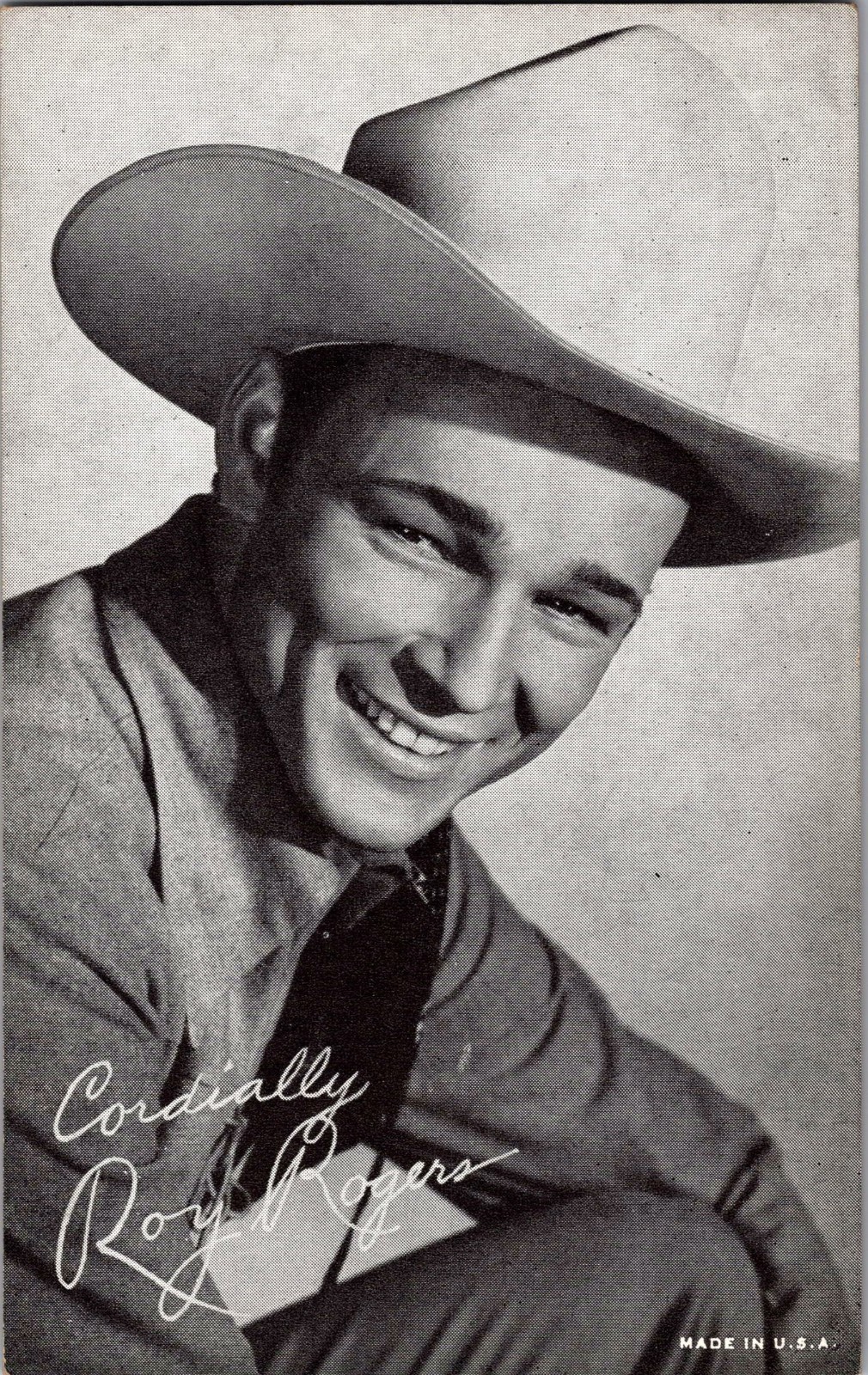 Vintage 3.5 x 5.5 photo card, Roy Rogers