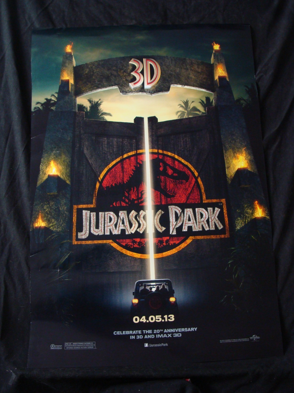 JURASSIC PARK Movie poster 20TH ANNIVERSARY Original DS 27×40 One sheet