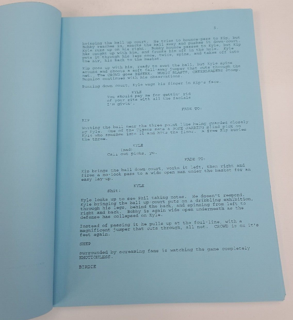 ABOVE THE RIM / Jeff Pollack 1993 Screenplay, Tupac Shakur basketball film, 2Pac