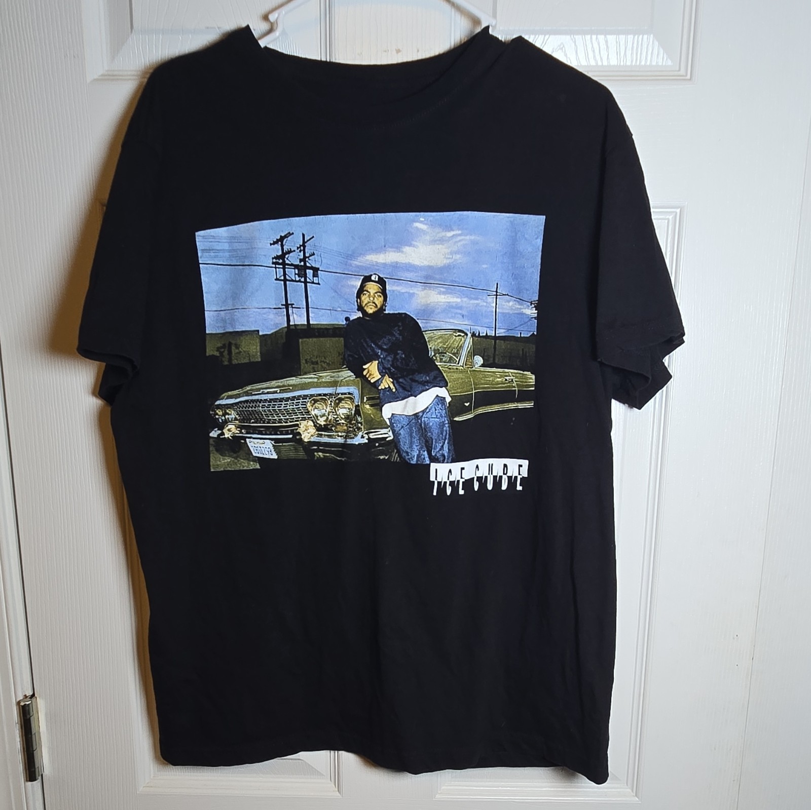 Ice Cube Lowrider Impala Graphic T-Shirt Black Hip Hop Rap Tee