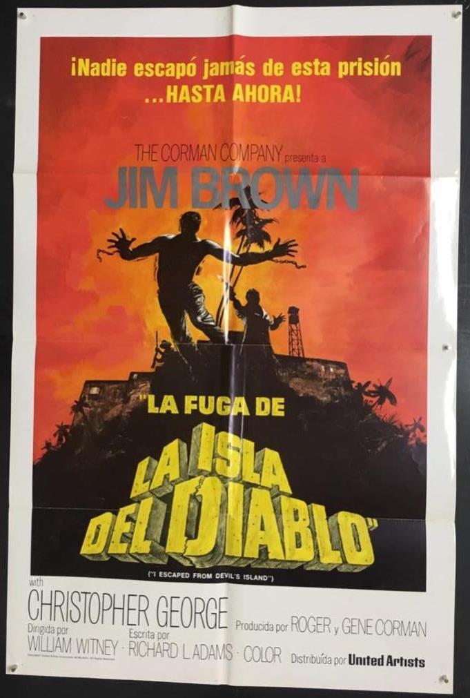 Art of Brown jumping from cliff I Escaped From Devil’s Island movie poster 2373