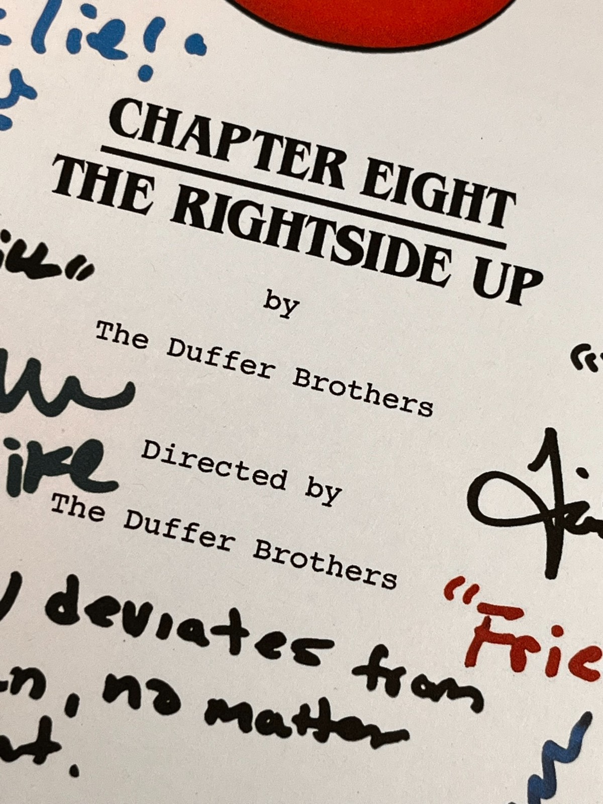 Stranger Things 5 Series Finale Script Signed- Rightside Up- Autograph Reprints