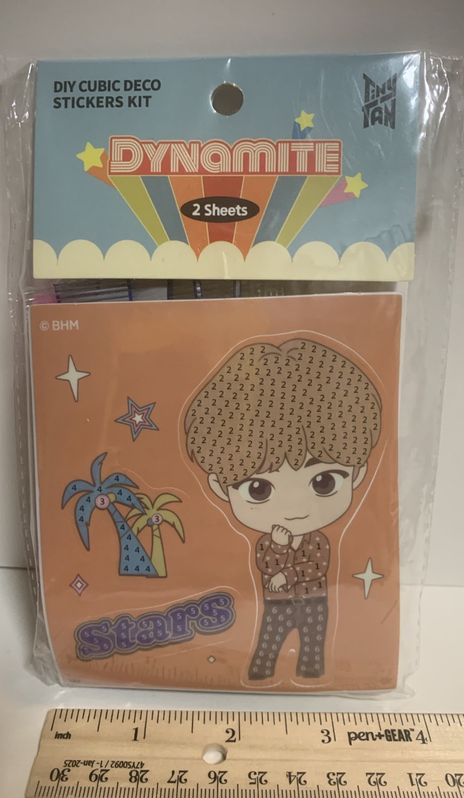 New Sealed BTS TinyTan DIY Cubic Deco Stickers Kit Featuring JIN