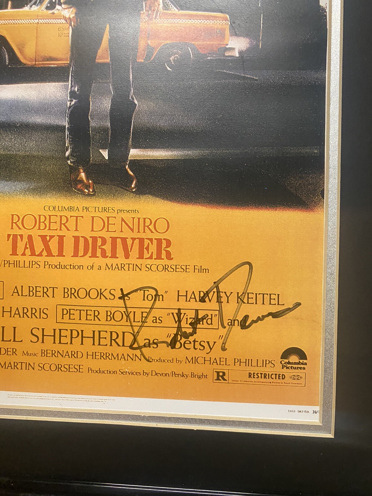 TAXI DRIVER 1976 ORIGINAL Framed 24×20 MOVIE POSTER 🌟ROBERT De NIRO Signed!