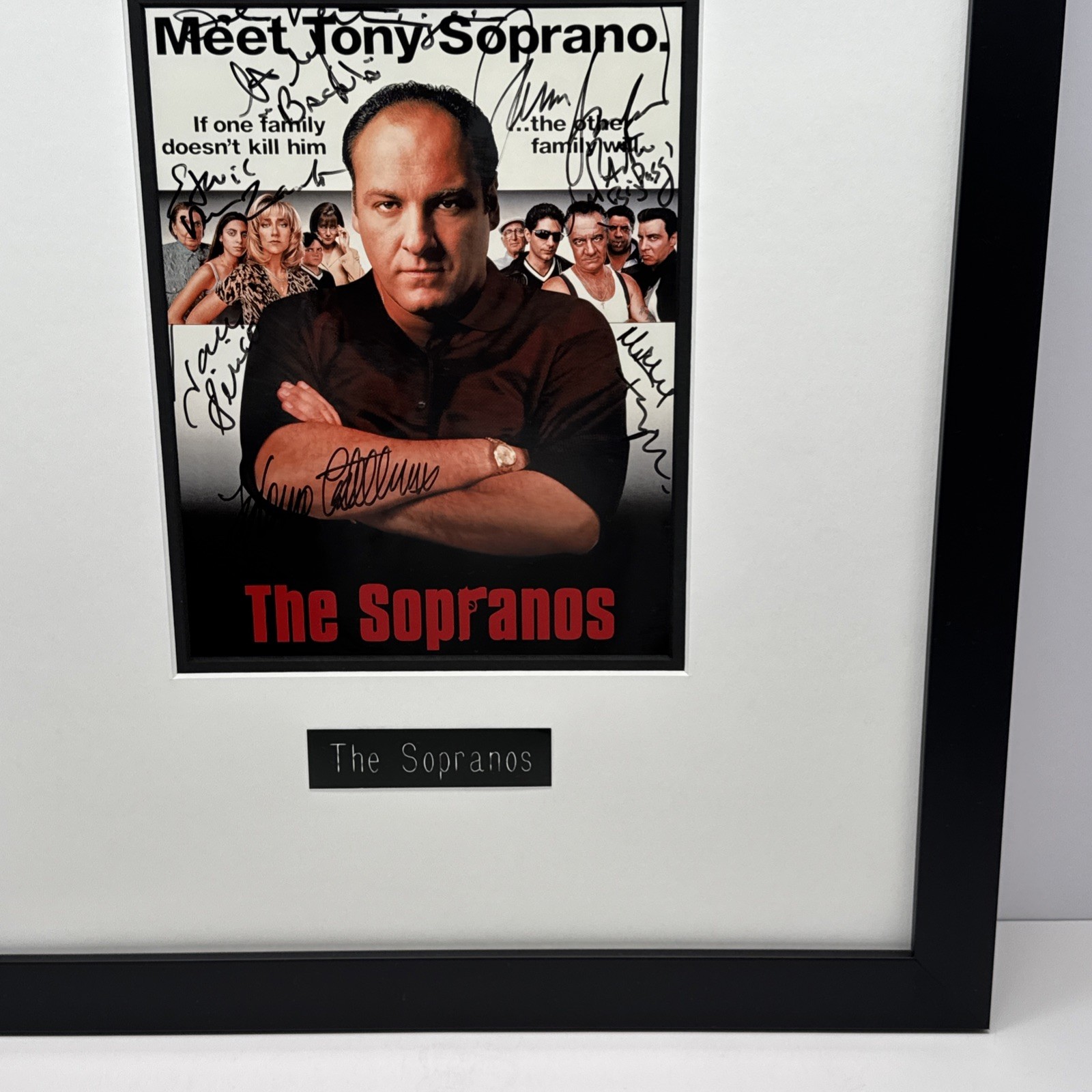 Sopranos Signed Poster Framed Autographed James Gandolfini Tony Sirico 20″x17″