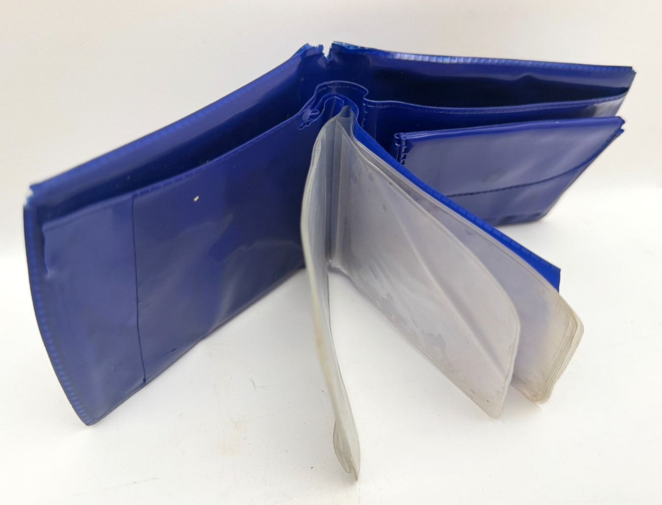 Vintage 1995 Mighty Morphin Power Rangers Blue Vinyl Bifold Wallet Saban