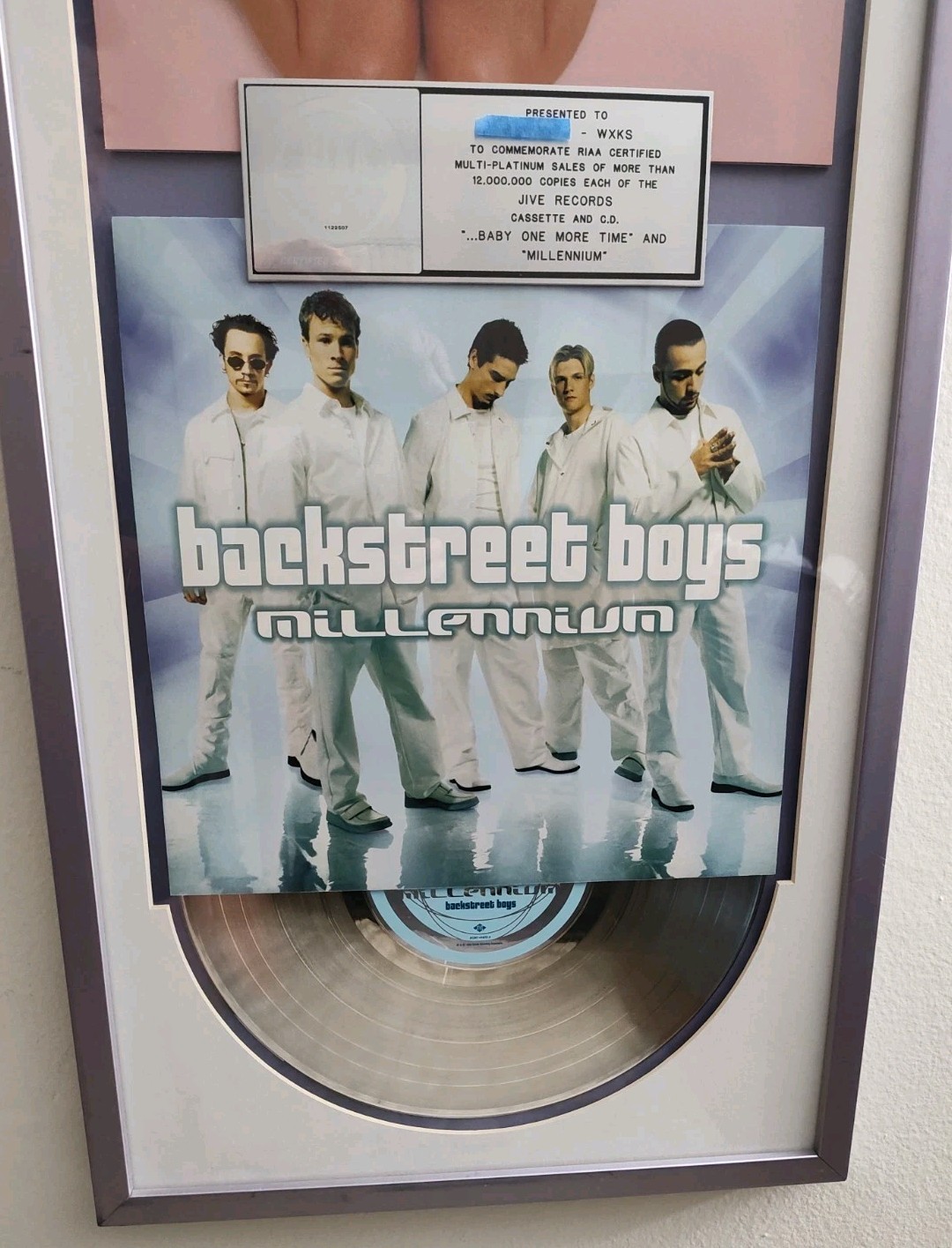 BACKSTREET BOYS & BRITNEY SPEARS RIAA 12M Platinum Record Award DUEL 16X39