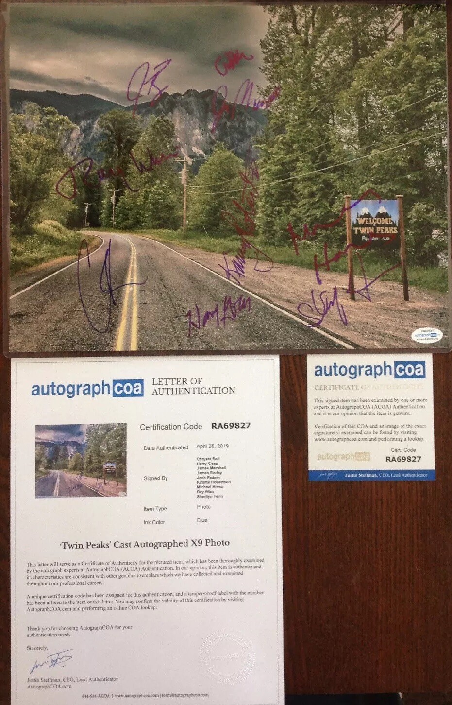 Twin Peaks Cast Signed 11×14 Photo Signed By 9 Total ACOA Authenticated