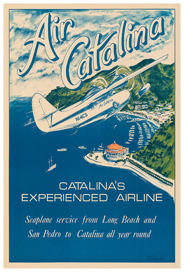 Air Catalina – 1973 – Vintage Airline Travel Poster