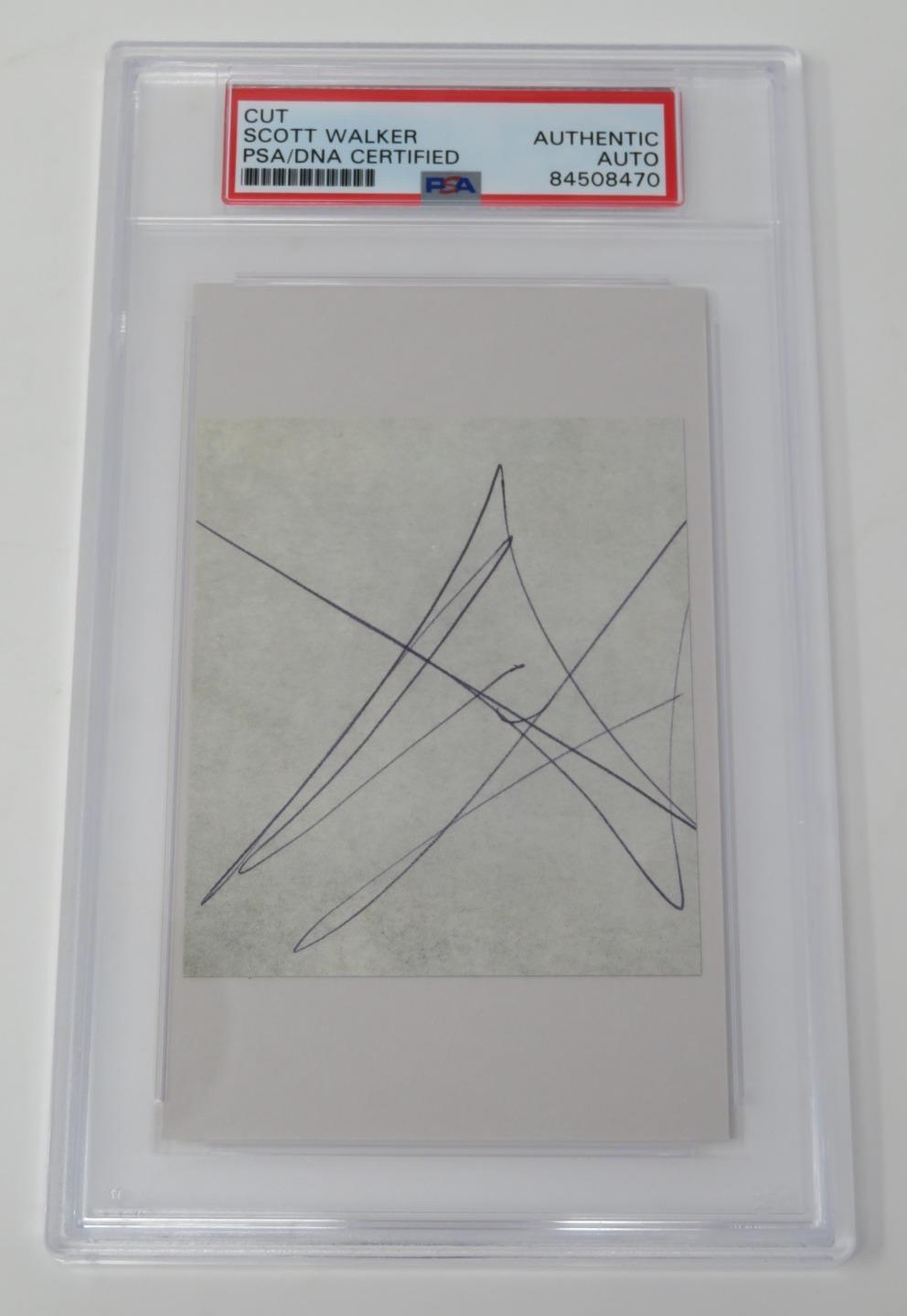 Scott Walker WALKER BROTHERS Signed Autograph Index Card Cut Page Slab PSA JSA