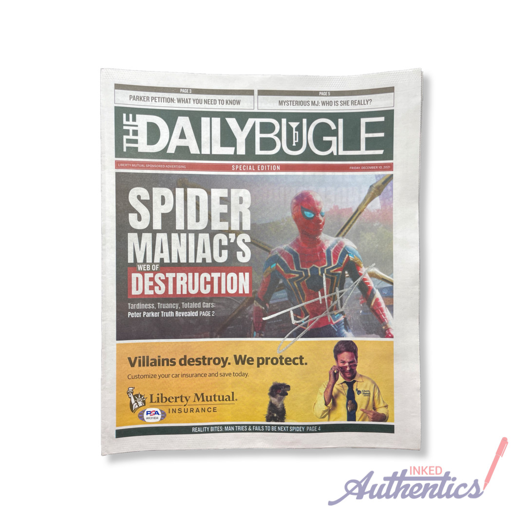 Tom Holland Signed Autographed “Spider-Man” Daily Bugle Newspaper PSA/DNA Authen