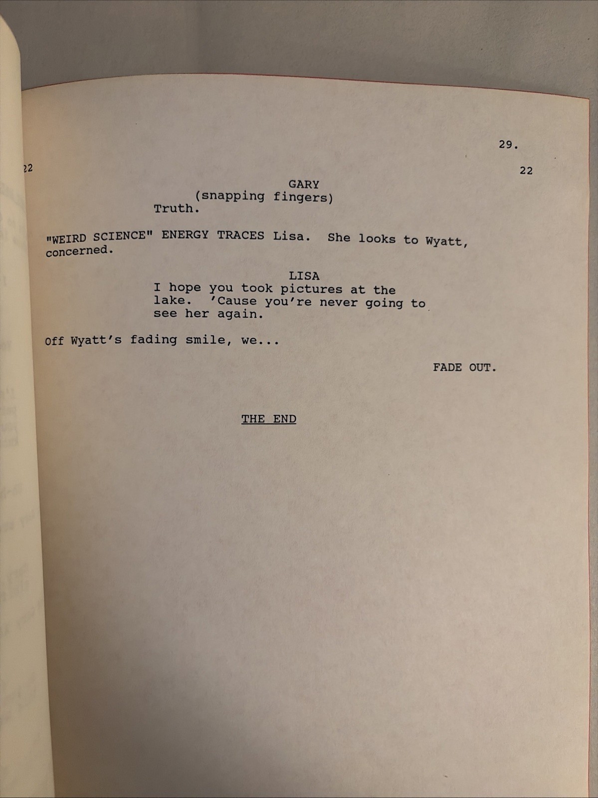 1994 WEIRD SCIENCE TV Show Script Screenplay USA Network Syfy John Hughes Movie