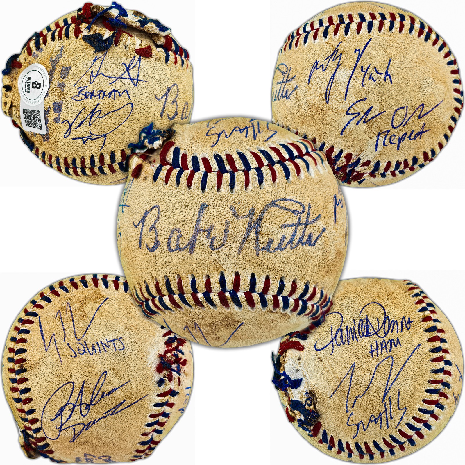 The Sandlot Movie Cast Auto Replica Babe Ruth Movie Prop Baseball 8 Sigs Beckett