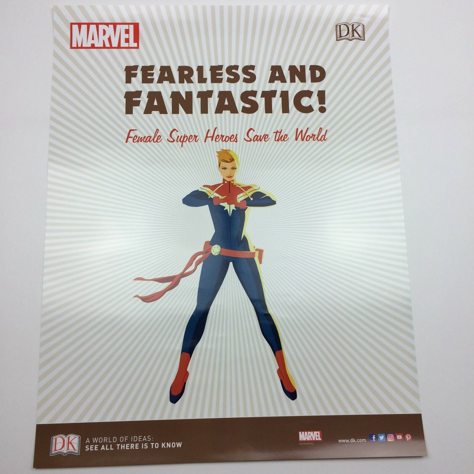 Captain Marvel Carol Danvers 17 x 22 Poster 2018 NYCC DK Fearless and Fantastic!