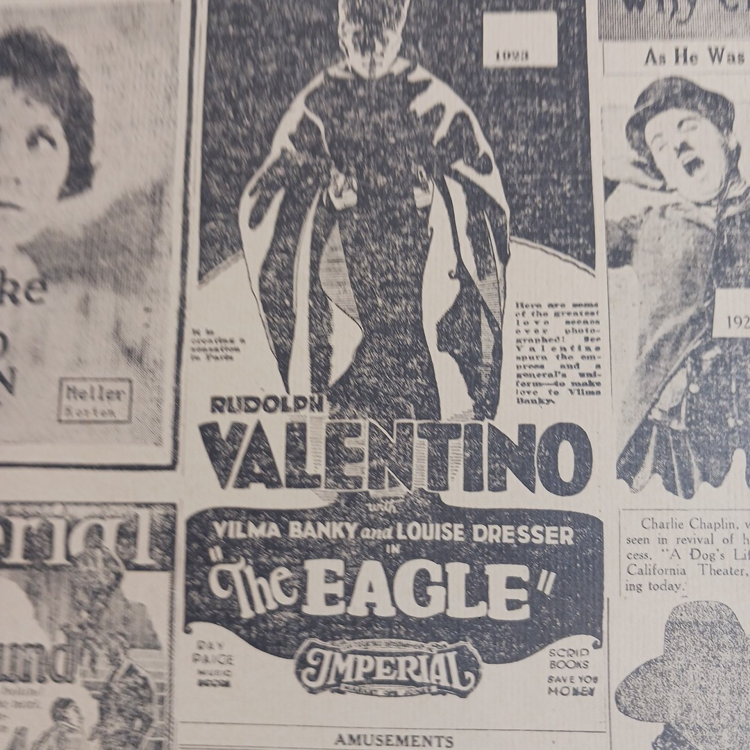 Antique Vintage Newspaper 1920s Movie Collage Advertisement Poster San Francisco
