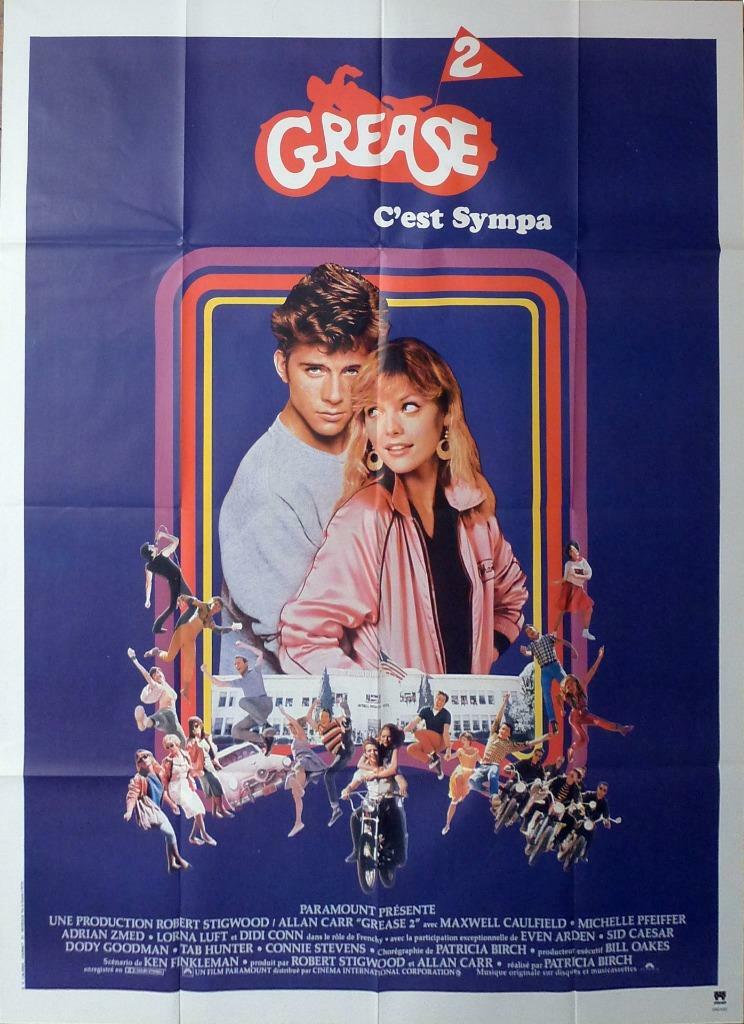 GREASE 2 – PFEIFFER / MUSICAL – CAR / MOTORCYCLE – ORIGINAL LARGE MOVIE POSTER