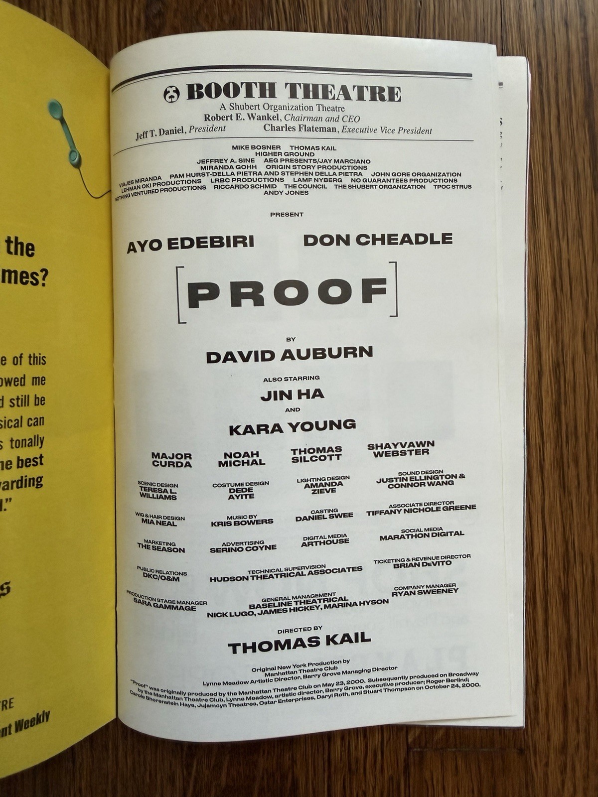 Proof Broadway Play Pride Playbill Ayo Edebiri Don Cheadle Kara Young June
