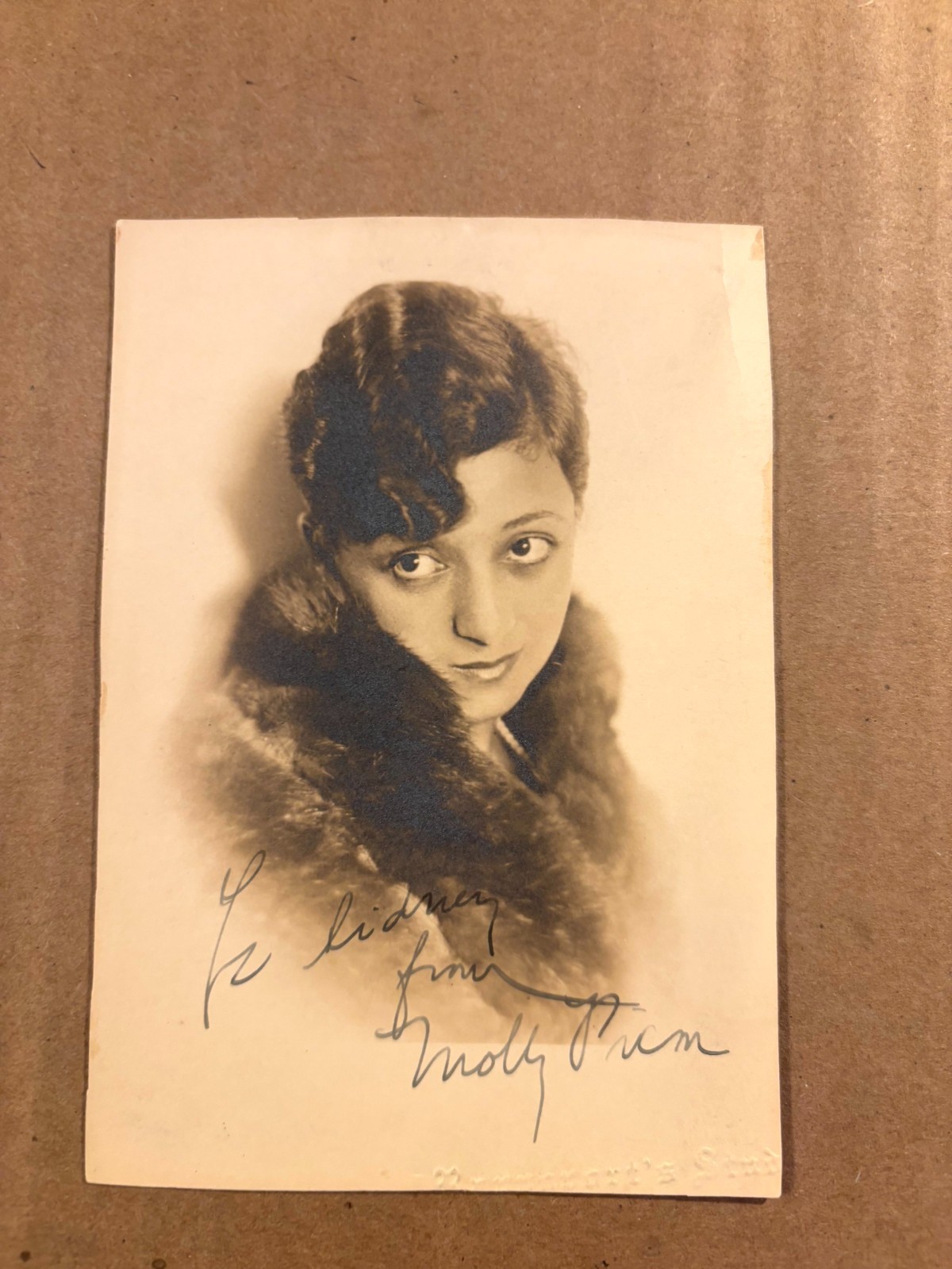 Molly Picon Rare Very Early Autographed Small Photo 20s Mamele Fiddler On Roof