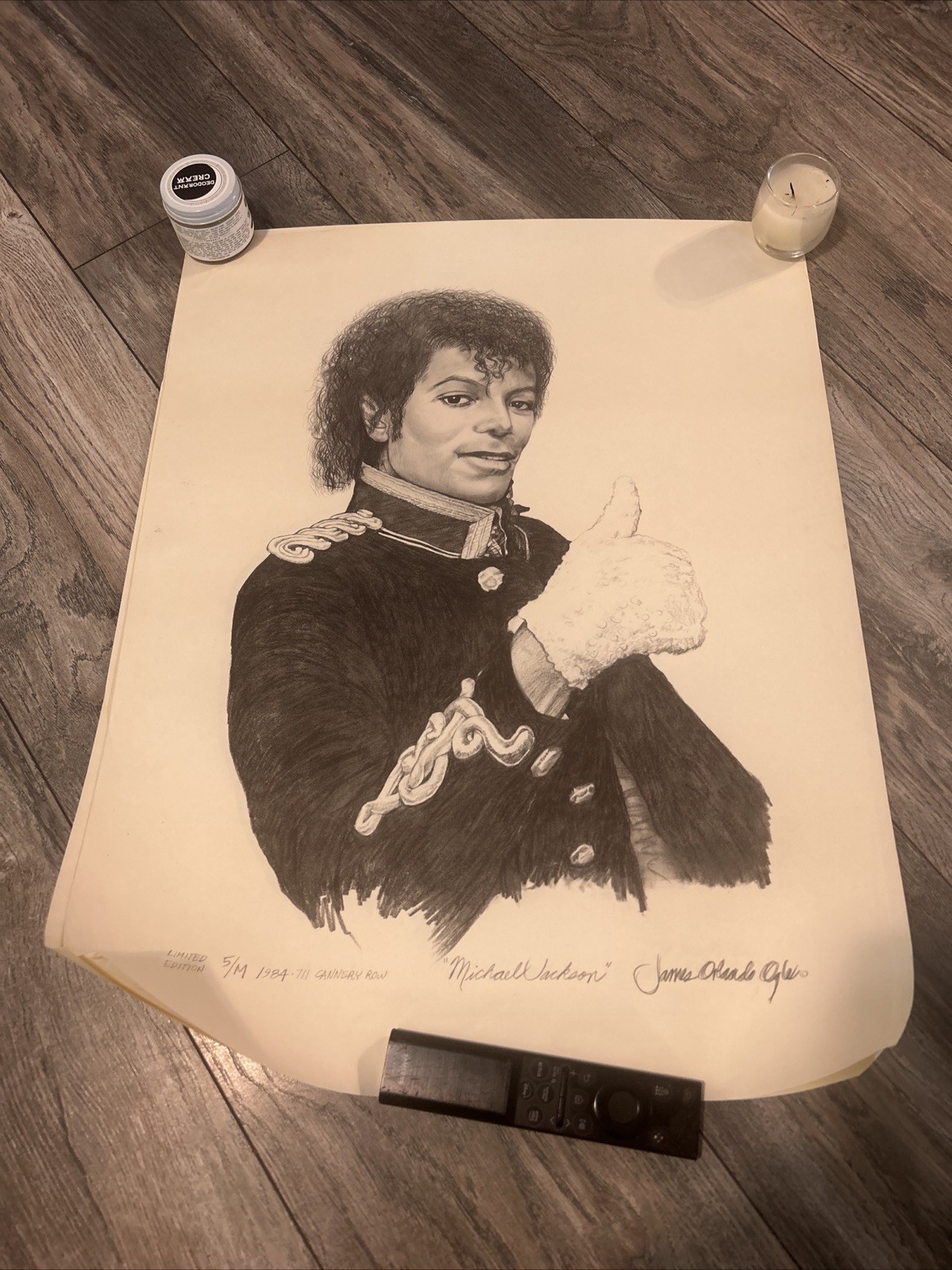 Michael Jackson Signed Lithograph James Orlando Ogle Cannery Row Vintage 1984