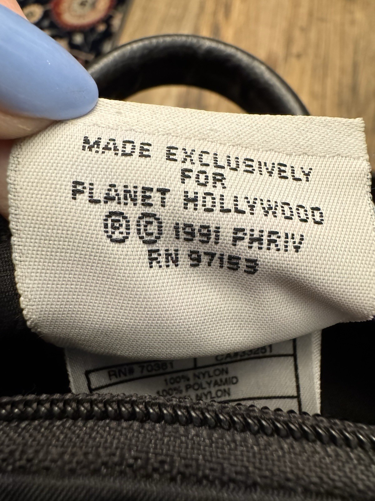 Planet Hollywood Vintage Mini Backpack Crossbody Black Nylon Logo Zipper Pockets