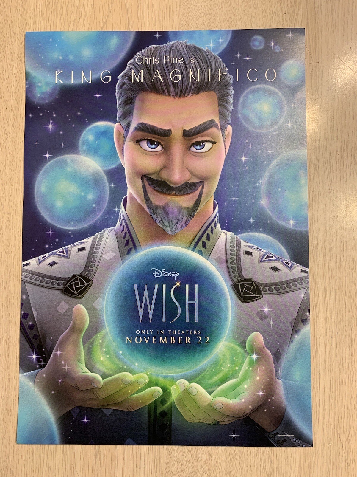 2023 DISNEY WISH KING MAGNIFICO EXCLUSIVE AMC MOVIE NEW POSTER 13×9 CHRIS PINE