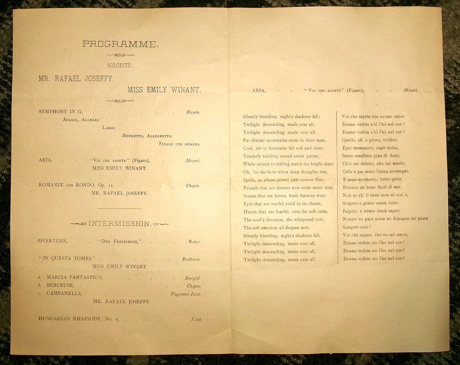 Rafael Joseffy Piano 1886 Lot Signed Document Program Flyer Theodore Thomas RARE