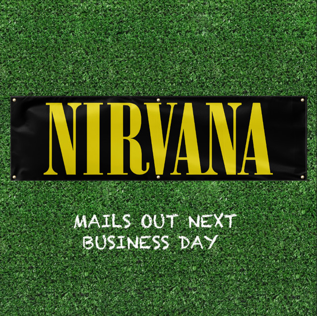 NIRVANA BANNER FLAG APPROX. 2FT X 7FT (24X81 INCHES)