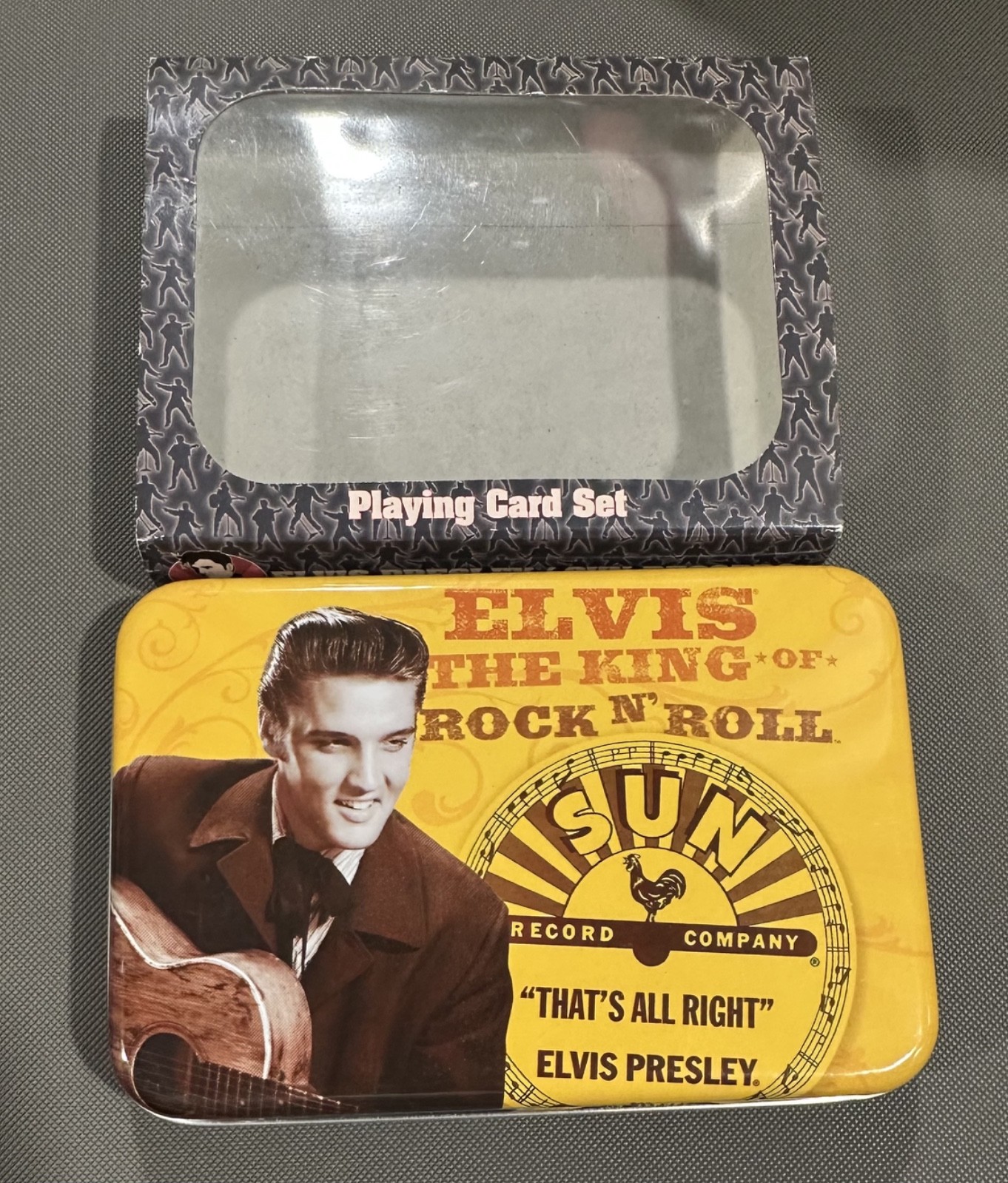 ELVIS The King of Rock n Roll Sun Record Co. Playing Card Set Sealed Tin RARE!!