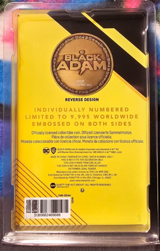 DC Black Adam Limited Edition Collectible Coin ONLY 9,995 MADE