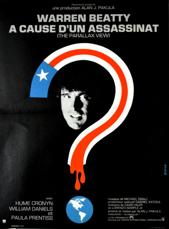 Warren Beatty THE PARALLAX VIEW Alan J Pakula 1974 FRENCH POSTER 16×21 BASHA