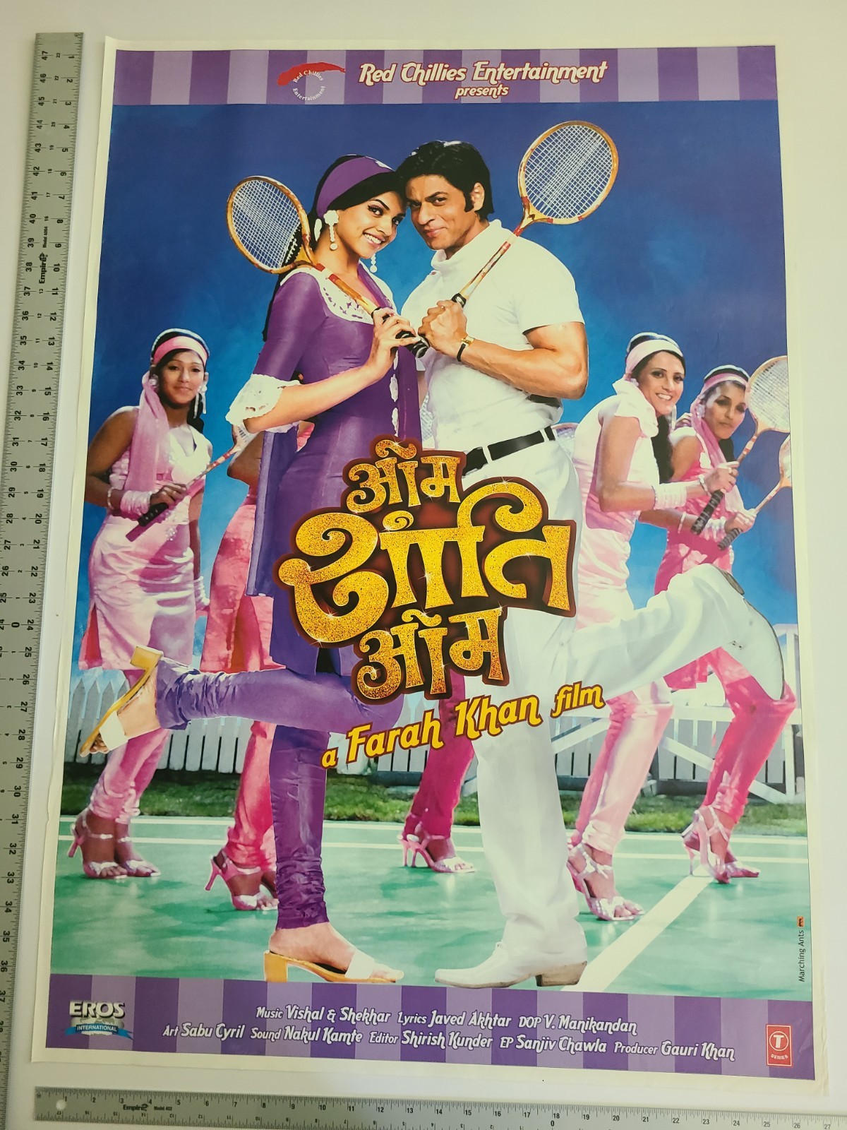 Om Shanti Om – Shahrukh Khan Deepika – Original Bollywood Movie Poster 27×39″