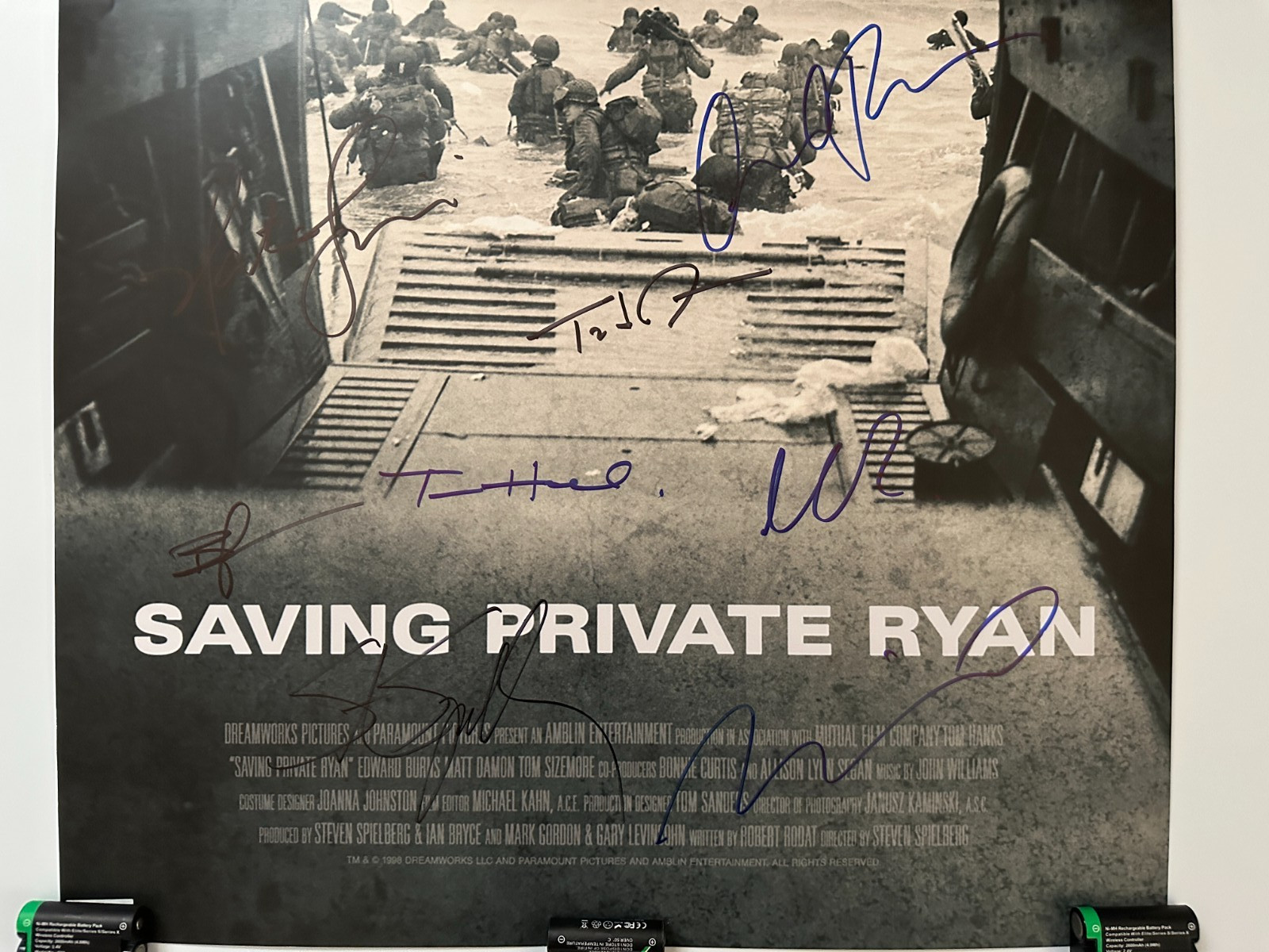 Saving Private Ryan Signed Movie Poster with COA/ 11 Signatures – Hanks, Damon