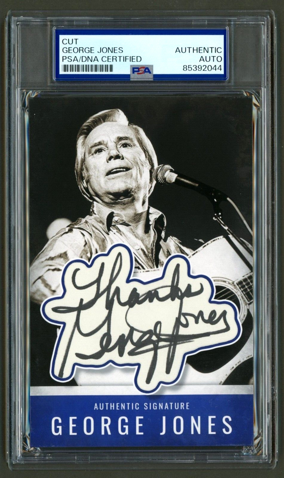 George Jones Signed Cut (PSA) Country Singer Musician Custom Photo Card