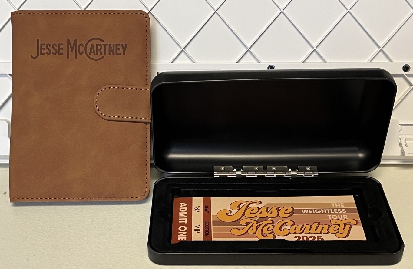 Jesse McCartney merch Souvenir Ticket 2025 with RFID Passport /card SIM wallet