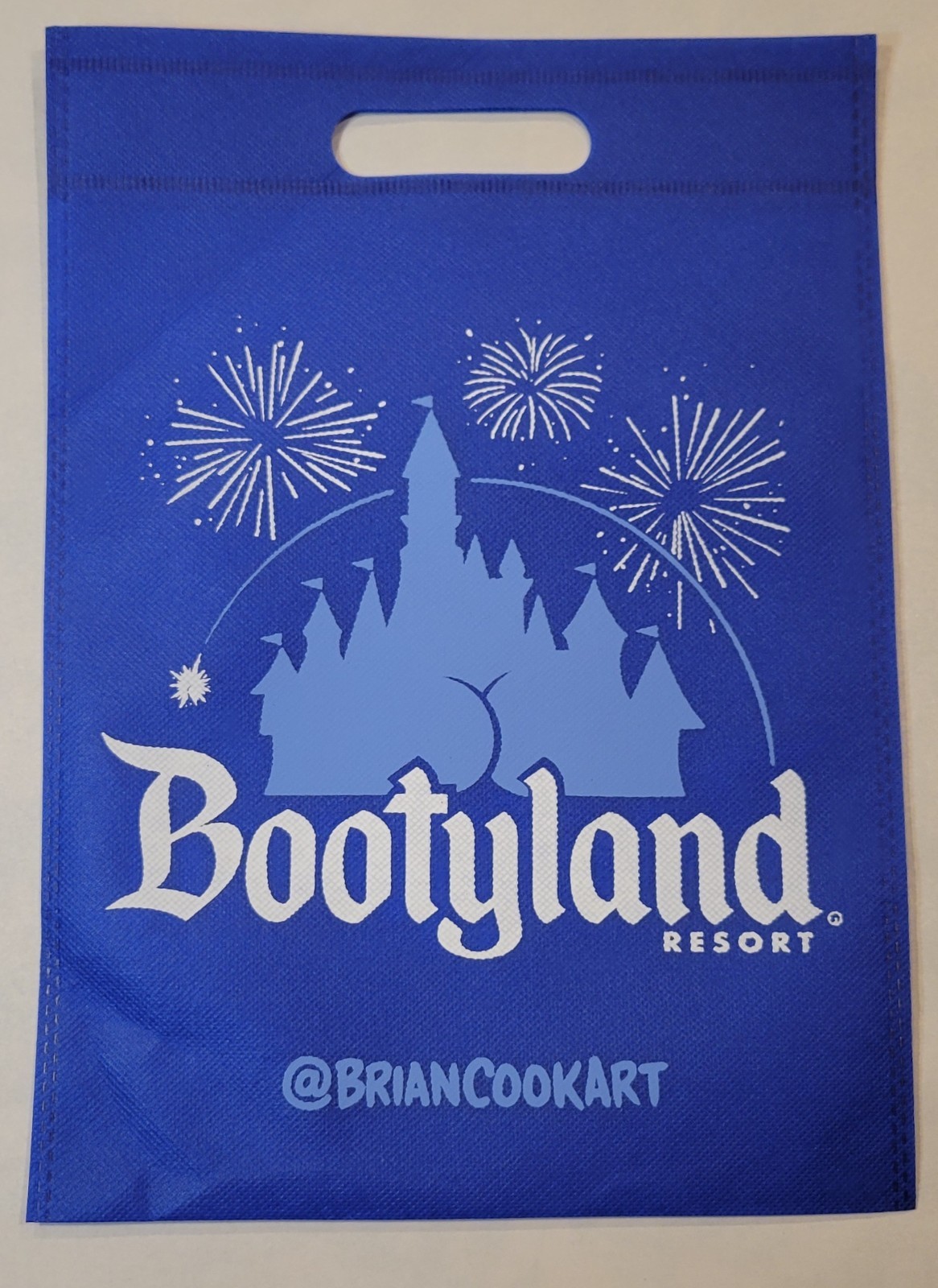 2026 SDCC Butts On Things Exclusive Bootyland Blue Mini 8×6 Cloth Tote Bag New