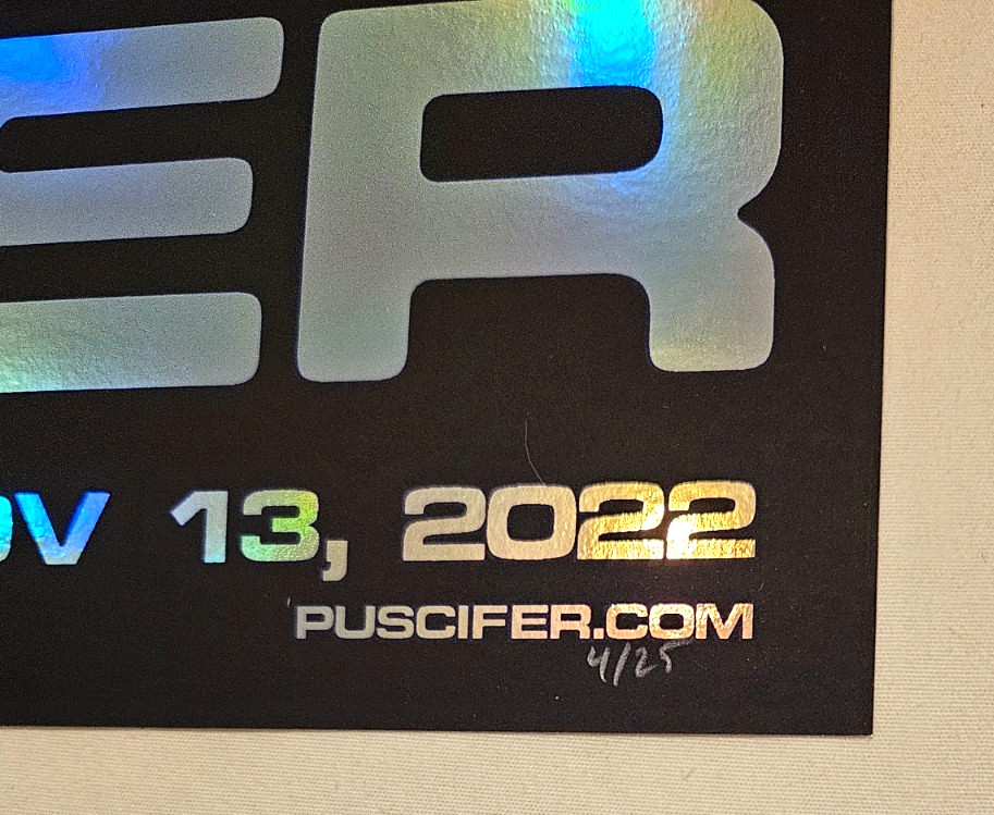 Puscifer Poster Foil 11/13/22 Florian Bertmer #/25 Madison, WI Mint