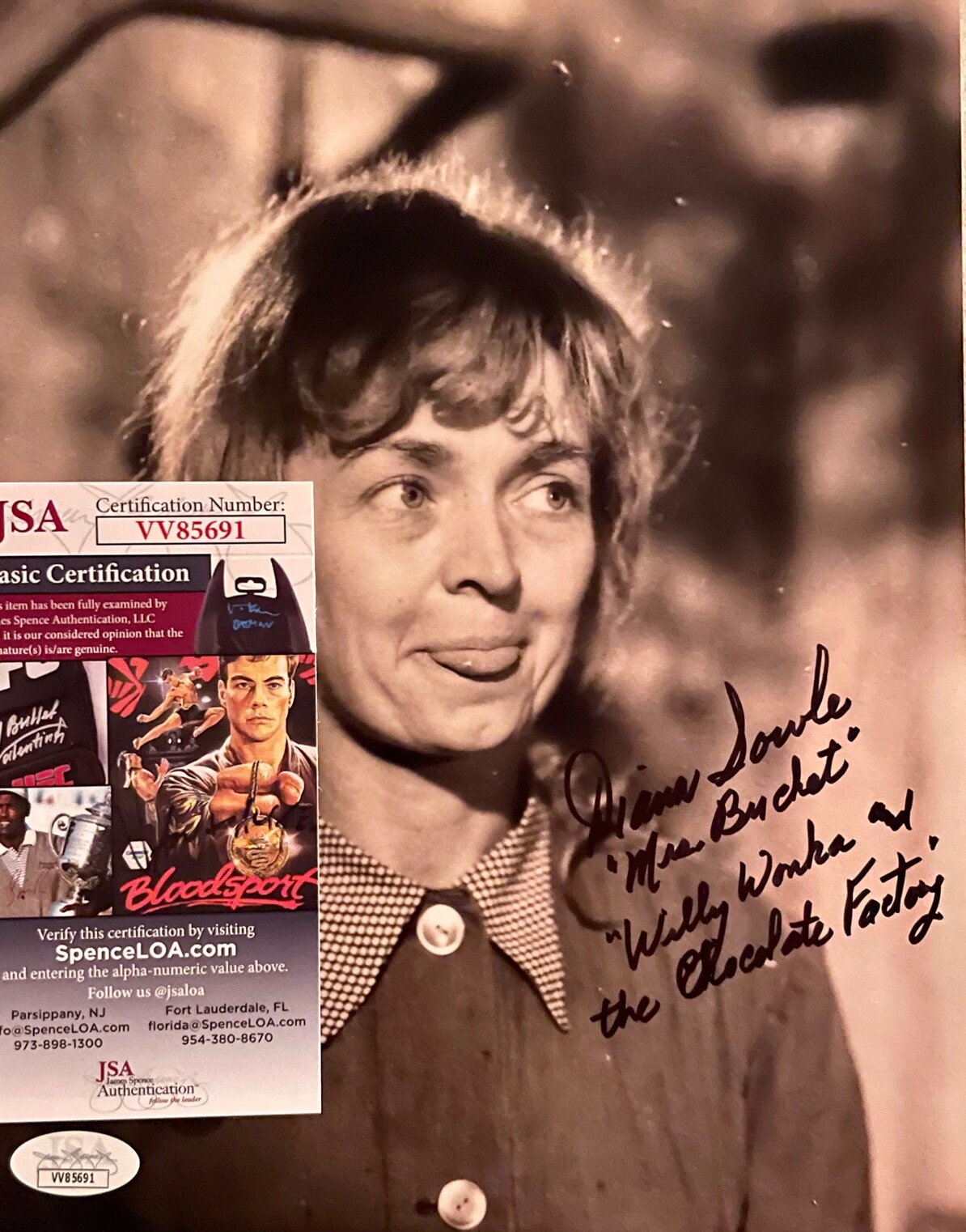 Diana Sowle Willy Wonka & The Chocolate Factory 8×10 w/JSA COA