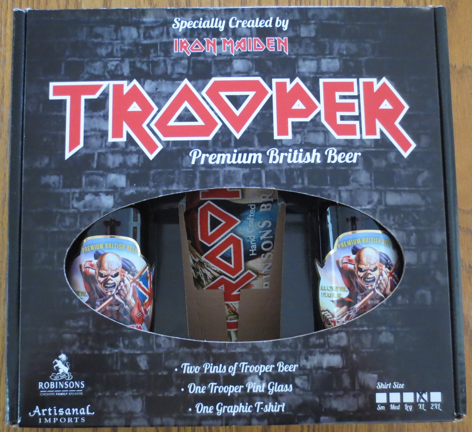 Iron Maiden 2014 Trooper premium British beer pints t-shirt XL Robinsons Brewery