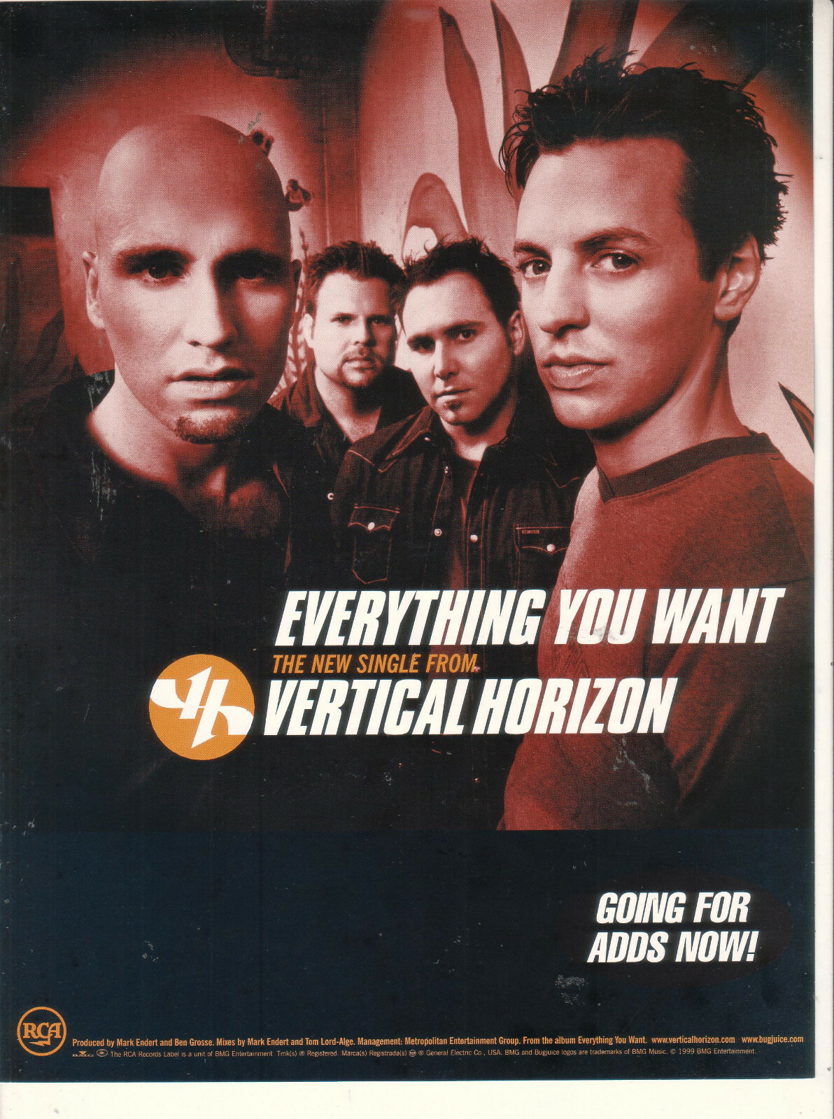 Vertical Horizon 1999 Ad- Everything You Want Advertisement