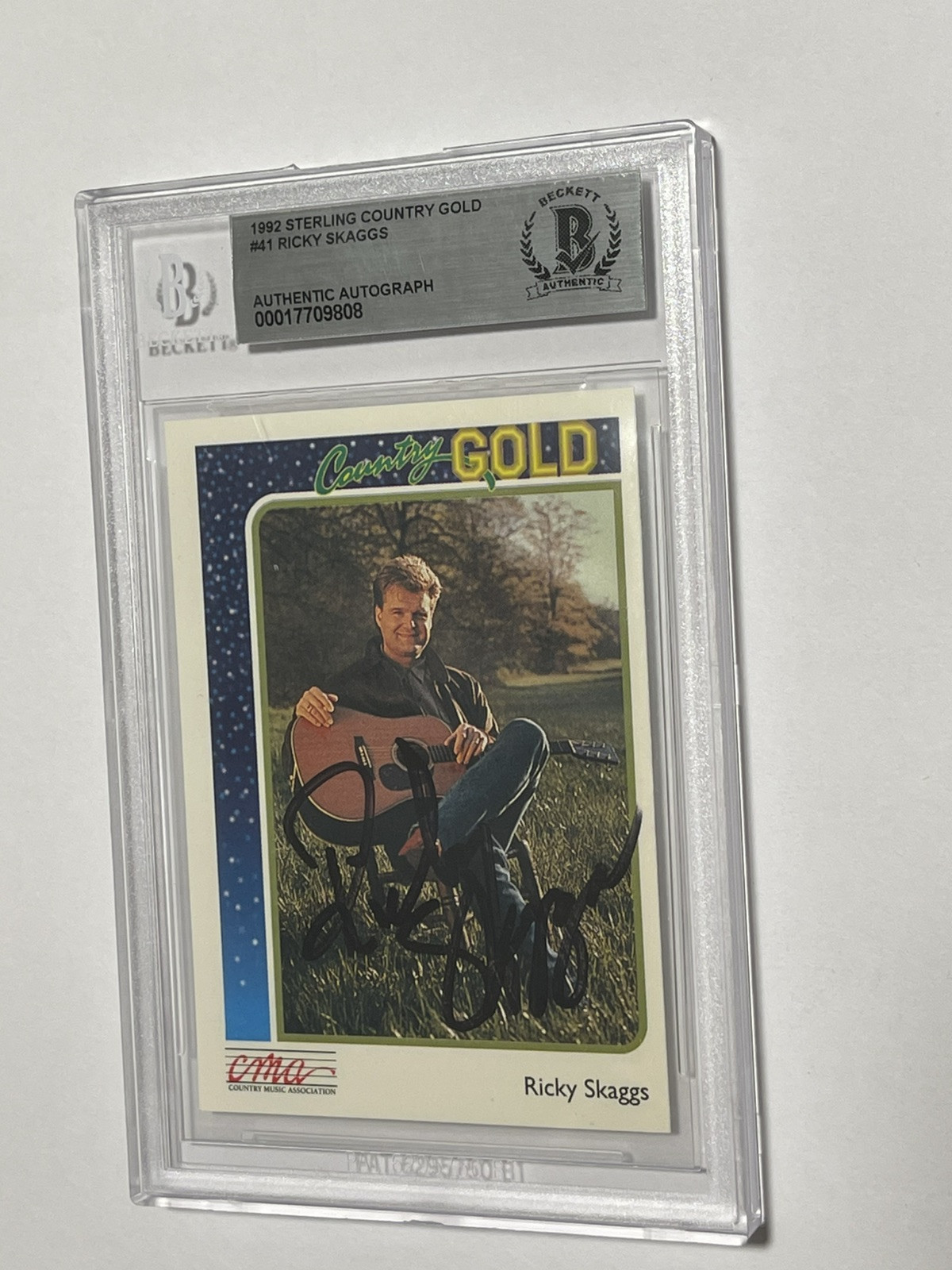 Ricky Skaggs Signed Sterling Country Gold Card IP Slabbed Beckett BAS a