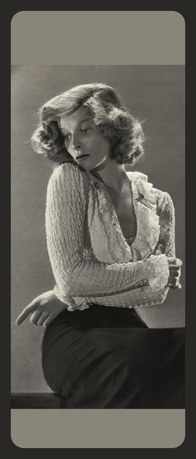 Elegant Katharine Hepburn – Laminated Photo Bookmark – 2.5 x 6 in