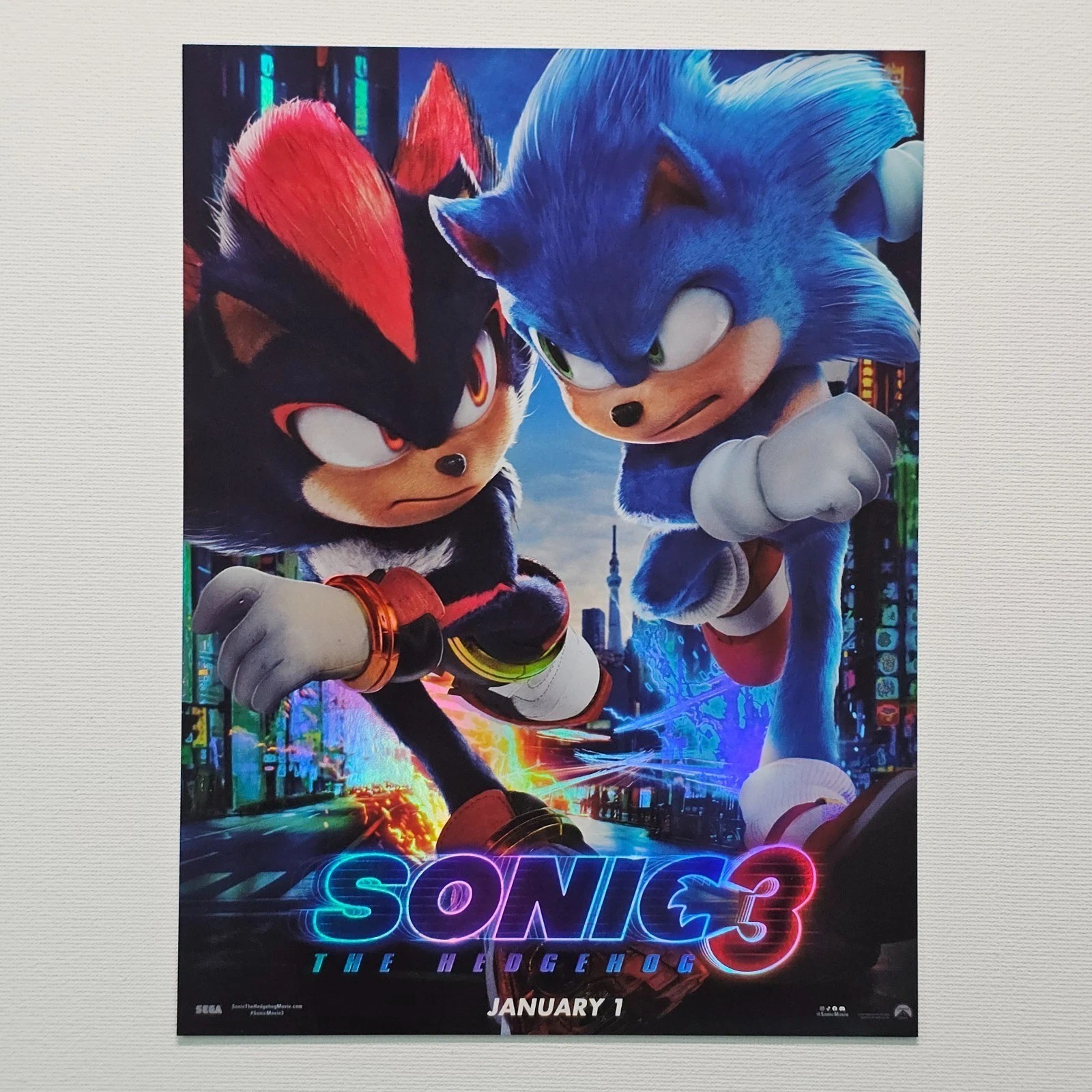 Sonic the Hedgehog 3 (2024) Collectible Art Card Korean Movie 6×8 Mini Poster